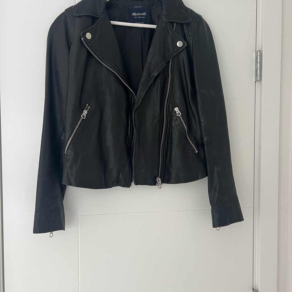 Madewell Black Leather Biker Jacket